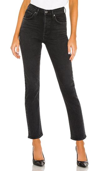 Riley High Rise Straight Crop Jeans