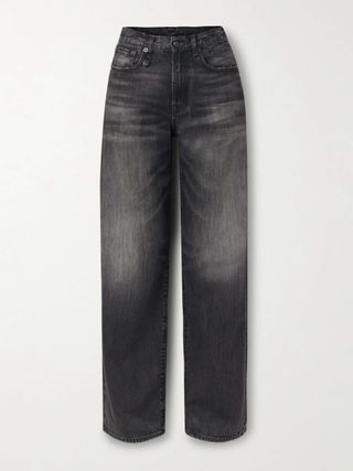 D'arcy Distressed Mid-Rise Wide-Leg Jeans