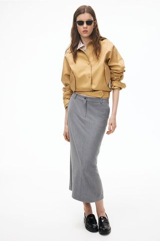 Twill Pencil Skirt