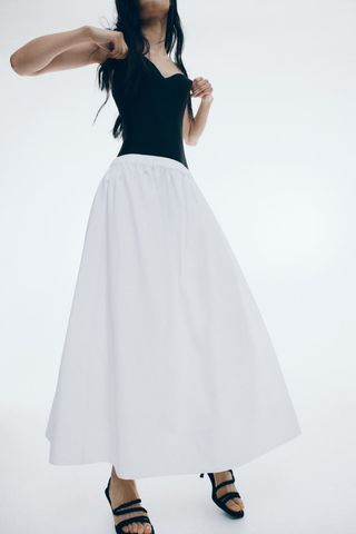 Cotton Midi Skirt