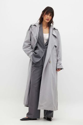 NA-KD, Brushed Oversized Maxi Trenchcoat