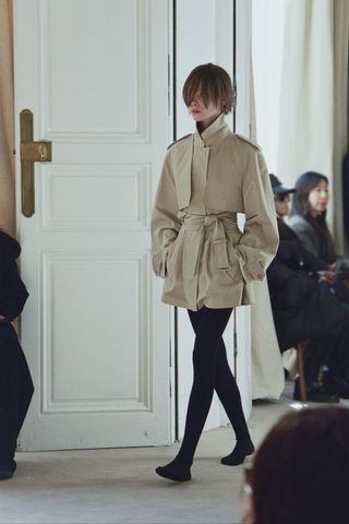 a model walks The Row winter 2025 runway during Paris Fashion Week