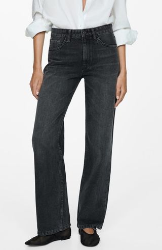 Mid Rise Relaxed Straight Leg Jeans