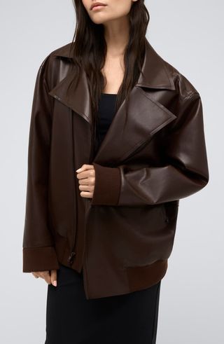 Oversize Faux Leather Jacket