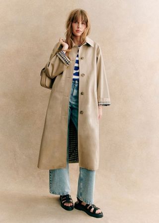 Clyde Trench Coat - Light Beige - Organic Cotton - Sézane