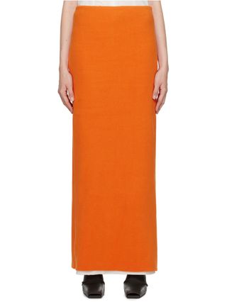 Ssense Exclusive Orange Fleece Maxi Skirt