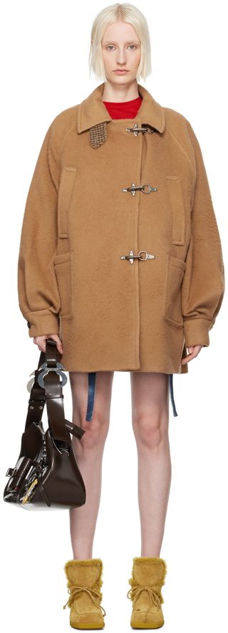 Tan Oversized Peacoat