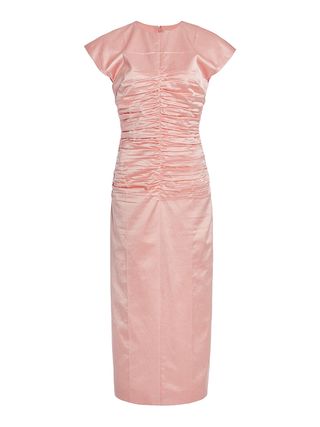 Del Core, Ruched Satin Midi Dress