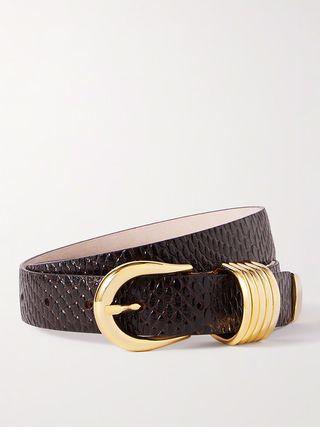 DÉHANCHE, Hollyhock Viper Snake-Effect Leather Belt