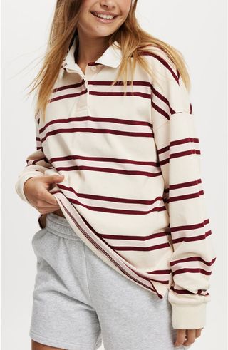 Oversized Long Sleeve Polo