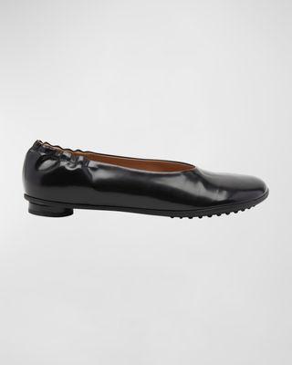 Bottega Veneta, Atomic Lambskin Leather Ballerina Flats