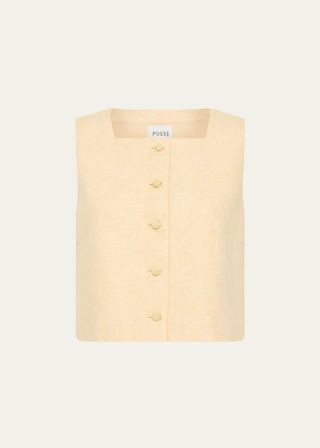 Rio Linen Cropped Vest