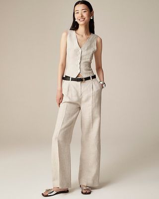 Wide-Leg Essential Pant in Linen