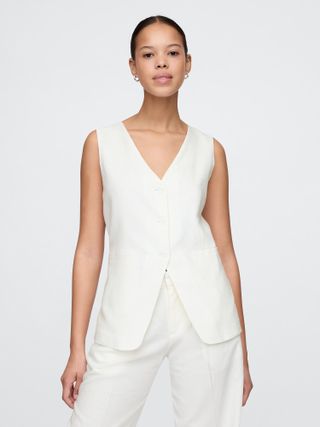 Gap, Linen-Blend Longline Vest