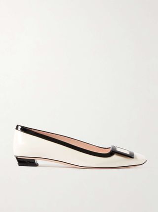 Belle Vivier Two-Tone Patent-Leather Ballet Flats