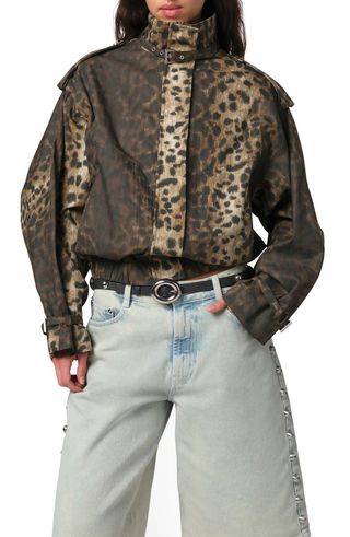 Thea Leopard Print Rain Jacket