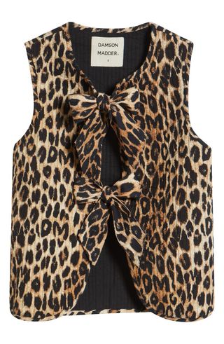 Tilly Leopard Print Organic Cotton Quilted Vest