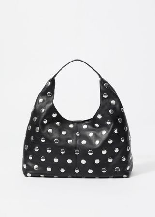 Studded Leather Tote Bag