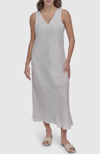 Asymmetric Sleeveless Linen Dress