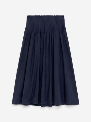 Pintuck Cotton Skirt – Dark Blue – Women – Arket Gb