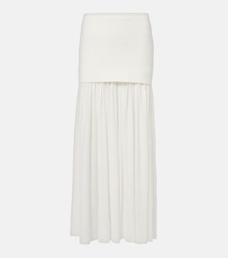 Paige Pleated Crêpe Chiffon Maxi Skirt