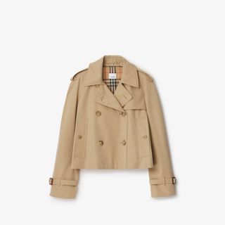 Cropped Gabardine Trench Jacket