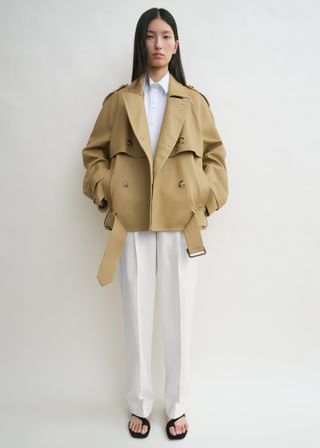 Short Leather Trench Desert