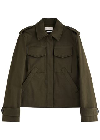 Cropped Cotton Trench Jacket