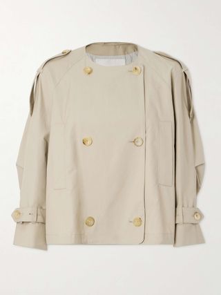 Jim Double-Breasted Cropped Cotton-Blend Gabardine Trench Coat