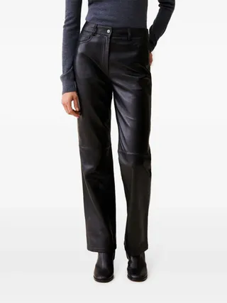 Straight-Leg Leather Trousers