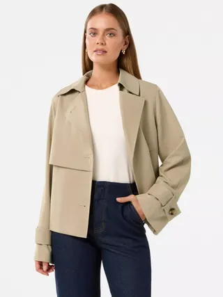 Forever New Ebony Cropped Trench Coat, Camel