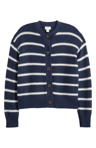 Stripe Pima Cotton Cardigan