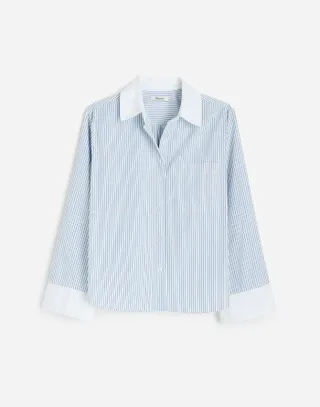 Madewell, Easy Y-Neck Button-Up Shirt