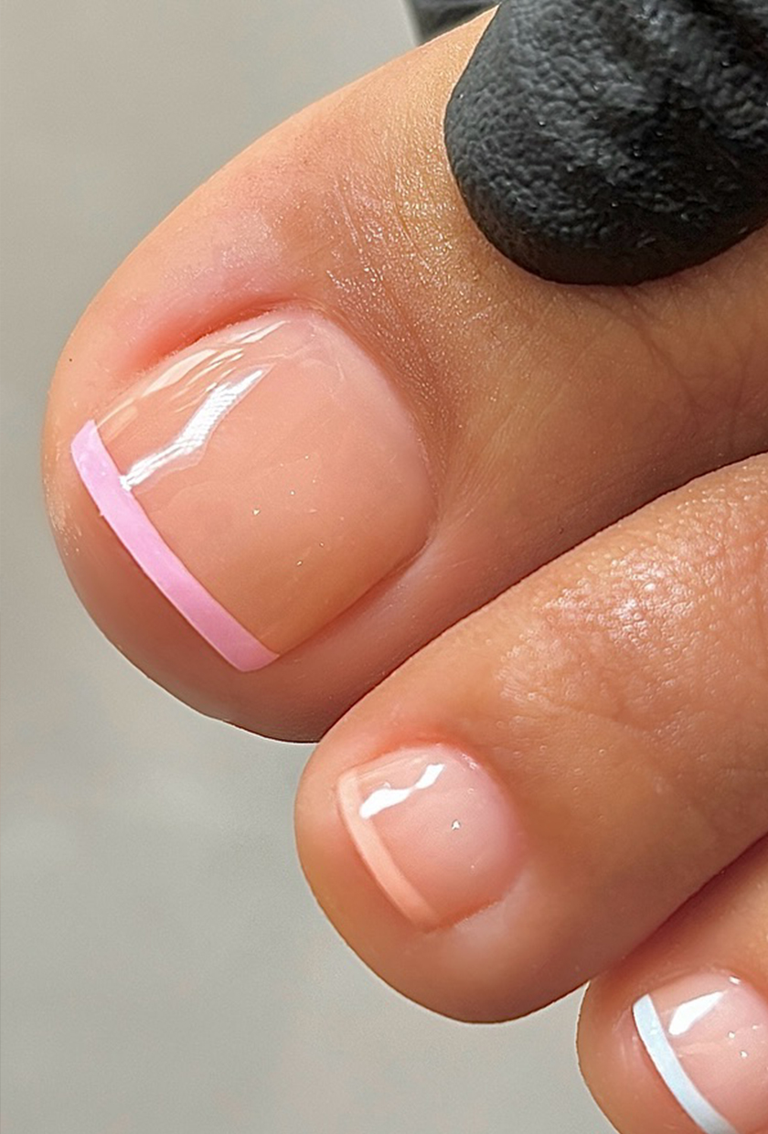 Pink French pedicure